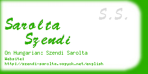 sarolta szendi business card